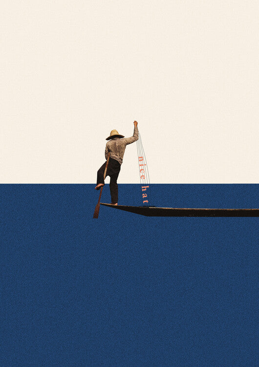 Leinwand Poster, Bilder Fishing for compliments2, Maarten Léon, 65 × 90 cm