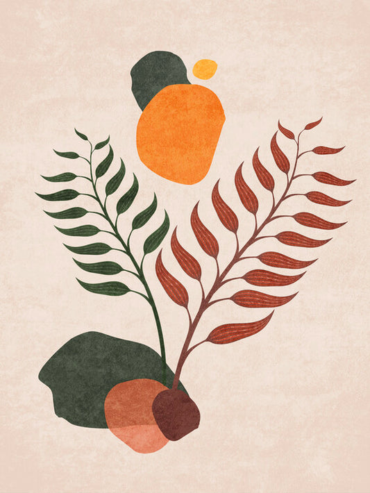 Leinwand Poster, Bilder Boho Leaves 03, Emel Tunaboylu, 60 × 80 cm