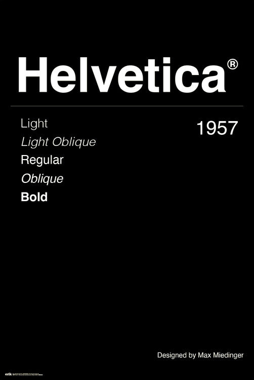 Helvetica Poster, Plakat, 61 × 91.5 cm