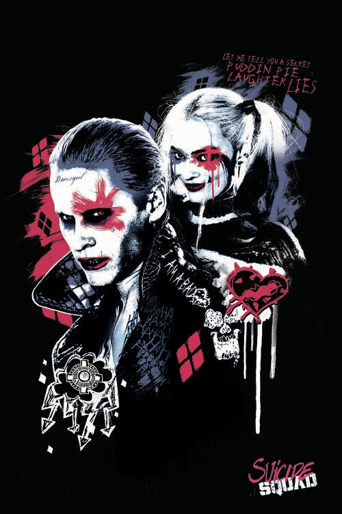 Suicide Squad - Harley und Joker Poster, Plakat, 26.7 × 40 cm
