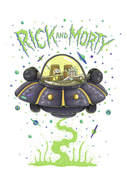 Rick & Morty - Raumschiff Poster, Plakat, 26.7 × 40 cm