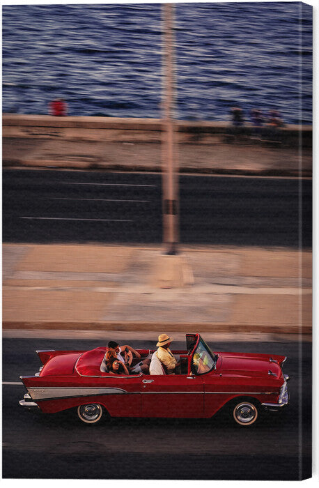 Leinwand Poster, Bilder Red Car Driving, Andreas Bauer, 40 × 60 cm