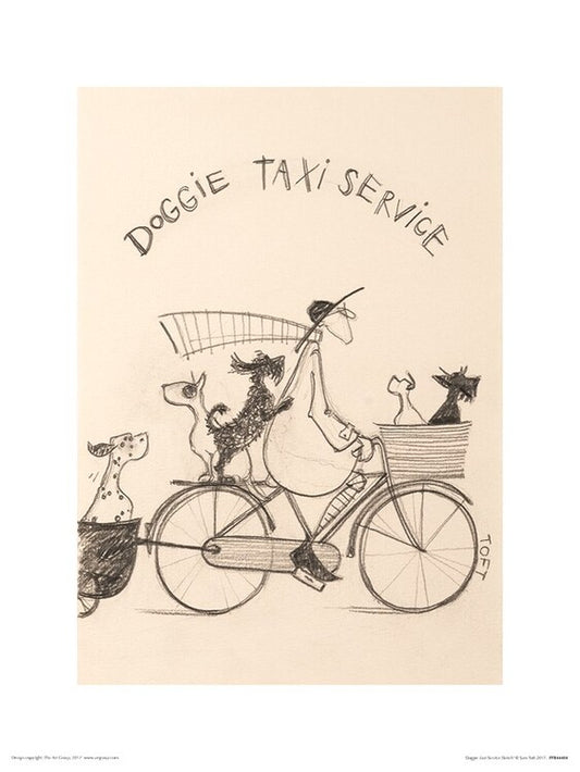 Kunstdruck Sam Toft - Doggie Taxi Service, 30 × 40 cm