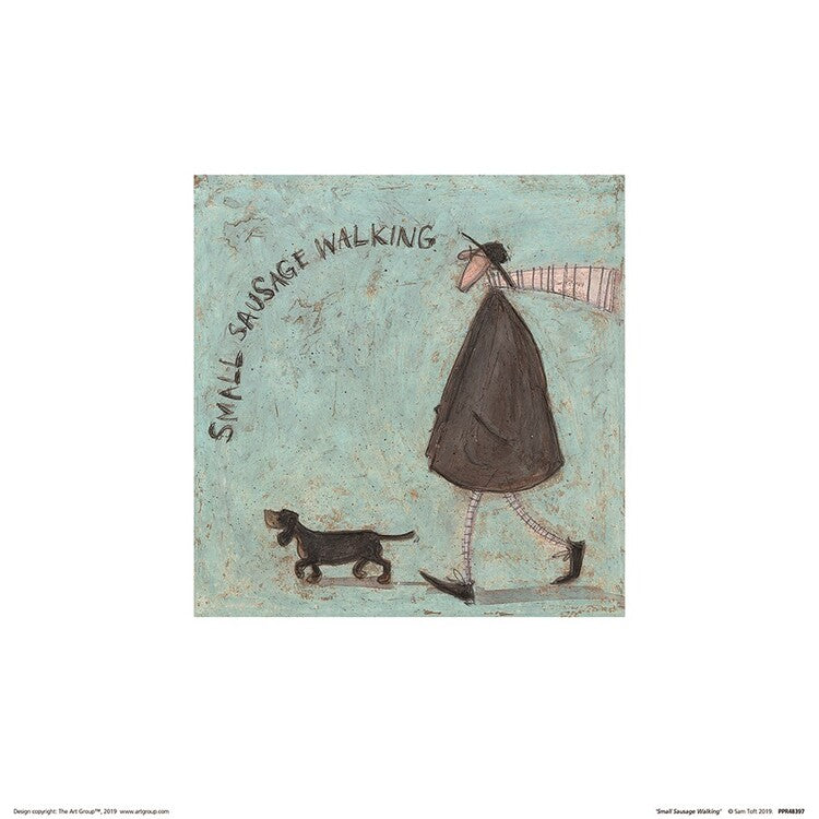 Kunstdruck Sam Toft - Small Sausage Walking, 30 × 30 cm