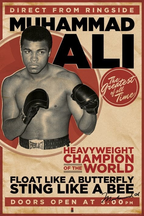 Muhammad Ali - vintage Poster, Plakat, 61 × 91.5 cm