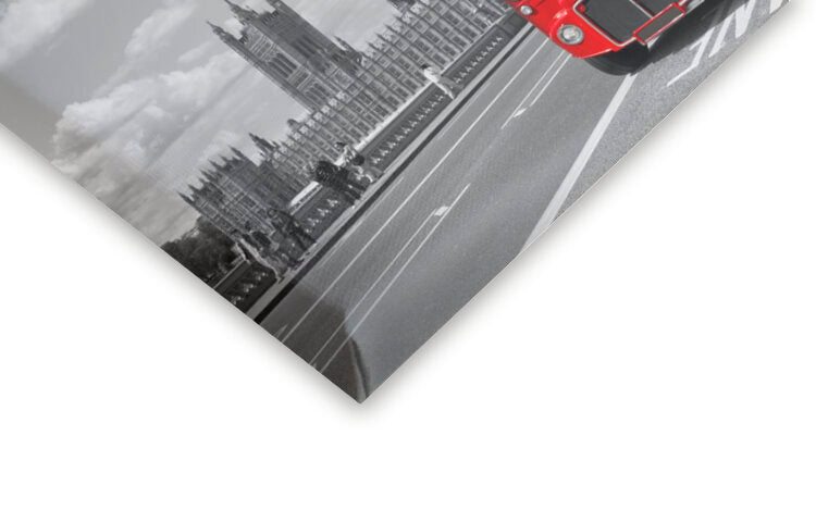 Leinwand Poster, Bilder Red Buses in London | Text & Skyline, 40 × 60 cm