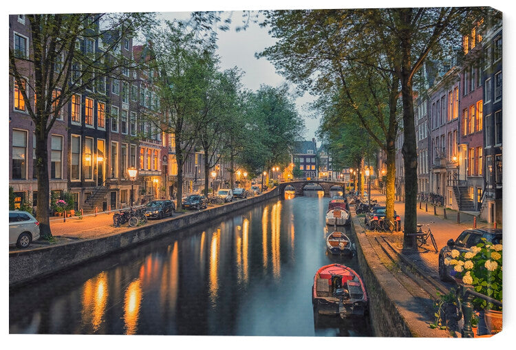 Leinwand Poster, Bilder Amsterdam Evening, Manjik Pictures, 60 × 40 cm