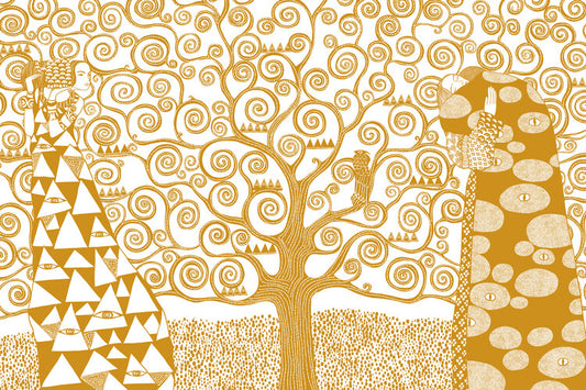 Leinwand Poster, Bilder The Tree of Life yellow, Cats & Dotz, 90 × 60 cm