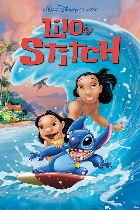 Lilo & Stitch - Wave Surf Poster, Plakat, 61 × 91.5 cm