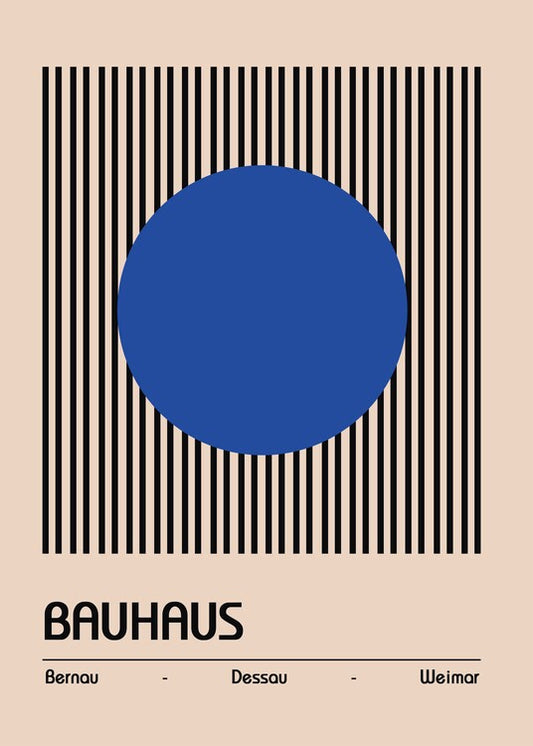 Leinwand Poster, Bilder Bauhaus Blue Poster, 65 × 90 cm