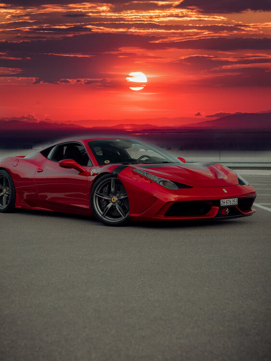 Leinwand Poster, Bilder Car Auto in Sunset, 60 × 80 cm