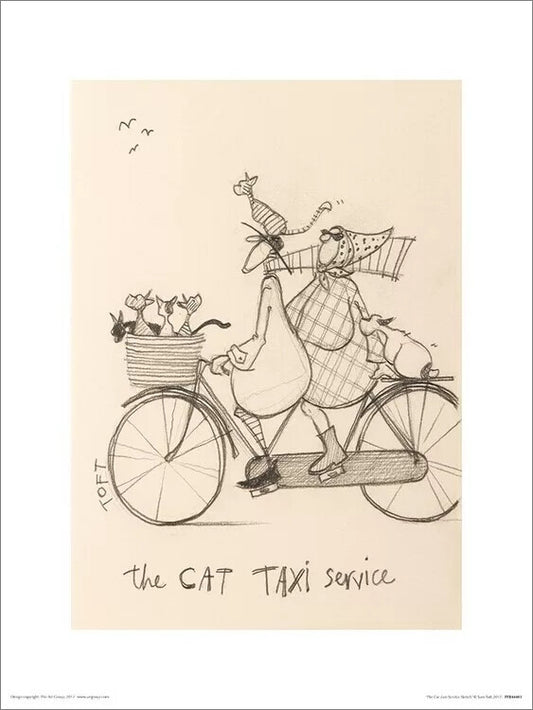 Kunstdruck Sam Toft - The Cat Taxi Service, 30 × 40 cm