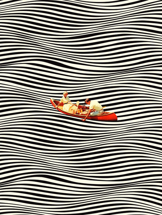 Leinwand Poster, Bilder Love Trip - Vintage OpArt Inspired Wall Design, 60 × 80 cm