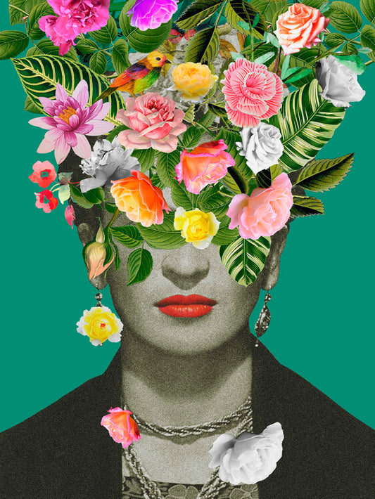 Leinwand Poster, Bilder Frida Floral, 60 × 80 cm