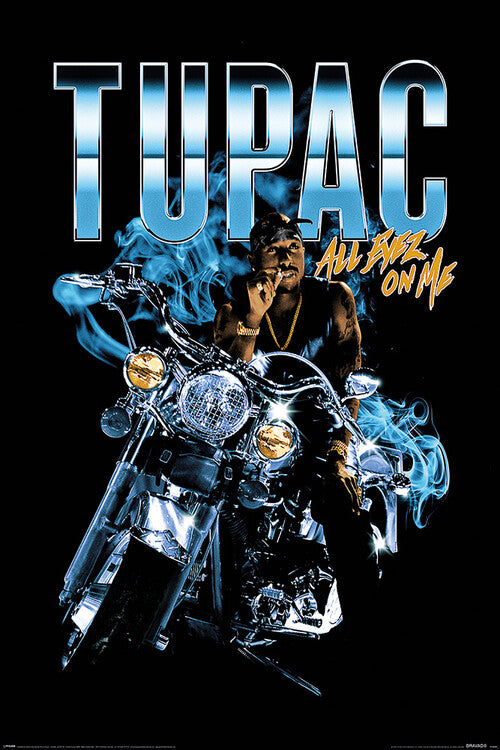 Tupac Shakur - All Eyez Motorcycle Poster, Plakat, 61 × 91.5 cm