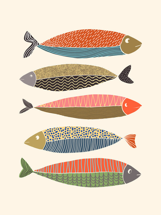 Leinwand Poster, Bilder Fish collection, 60 × 80 cm