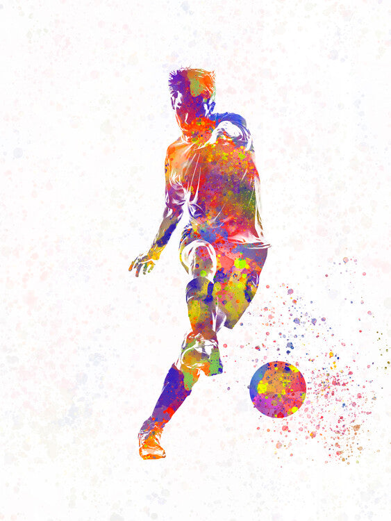 Leinwand Poster, Bilder soccer player in watercolor, 60 × 80 cm
