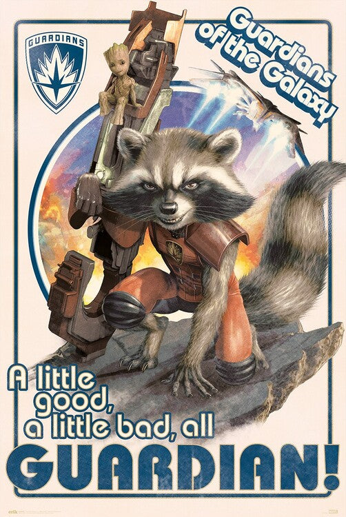 Guardians of the Galaxy - Rocket and Baby Groot Poster, Plakat, 61 × 91.5 cm