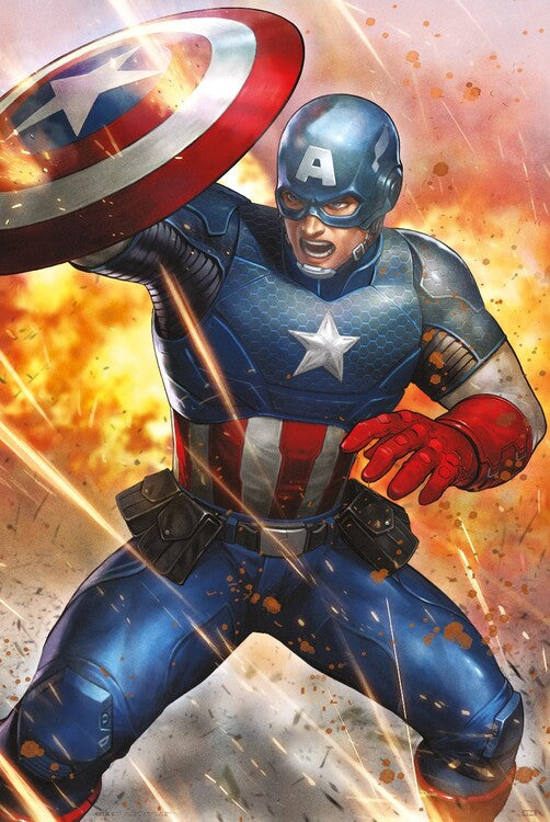 Captain America - Under Fire Poster, Plakat, 61 × 91.5 cm