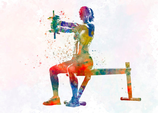 Leinwand Poster, Bilder Fitness in watercolor, 90 × 65 cm