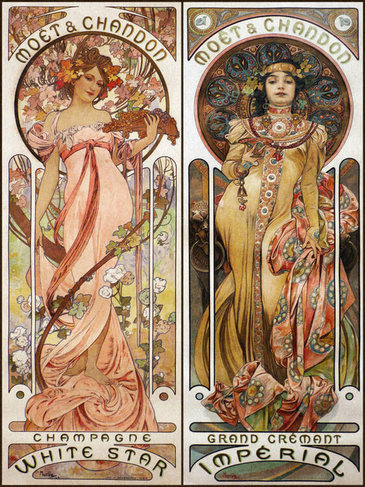 Moet & Chandon, Alfons Mucha Poster, Plakat, 30 × 40 cm