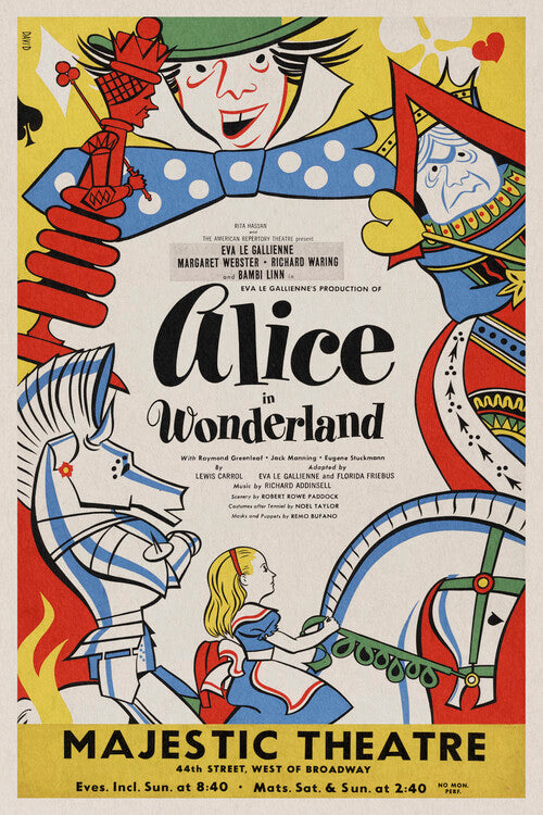 Alice in Wonderland, 1947 Poster, Plakat, 26.7 × 40 cm