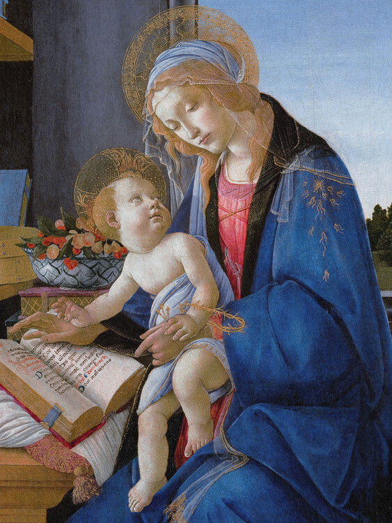 Leinwand Poster, Bilder The Madonna & The Book, Sandro Botticelli, 60 × 80 cm