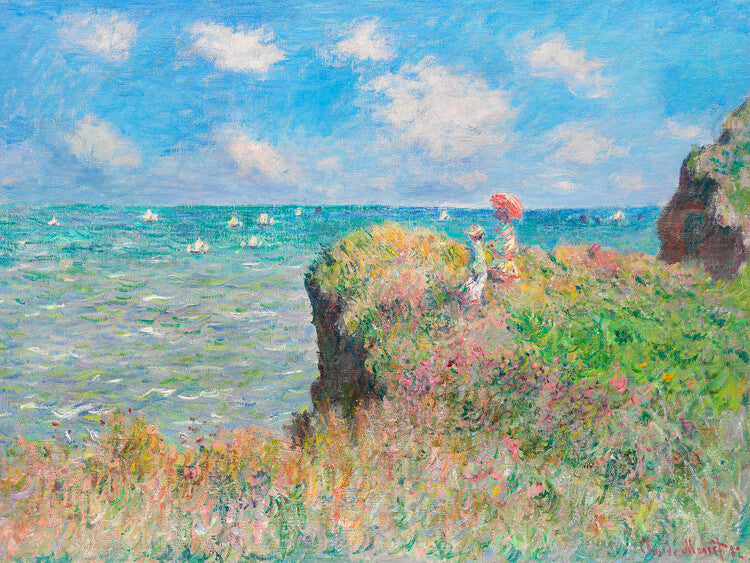 Cliff Walk at Pourville, Claude Monet Poster, Plakat, 40 × 30 cm