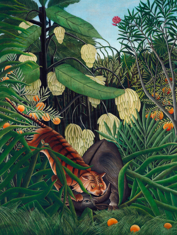 The Tiger & The Buffalo, Henri Rousseau Poster, Plakat, 30 × 40 cm