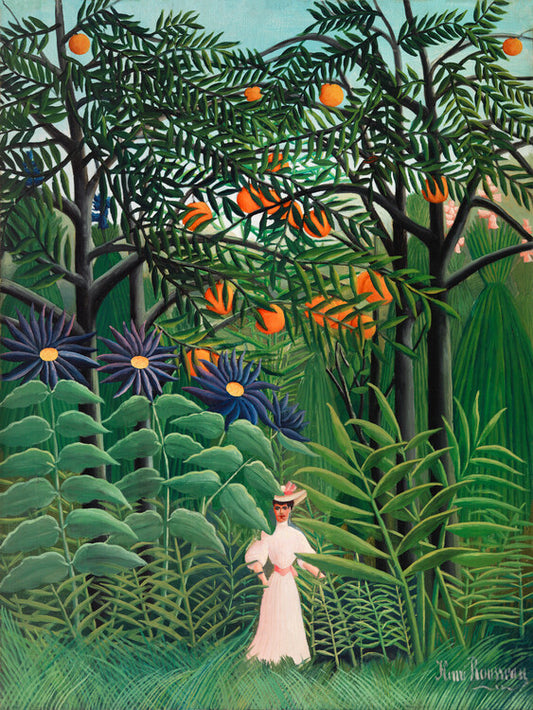 Walking in the Exotic Forest, Henri Rousseau Poster, Plakat, 30 × 40 cm