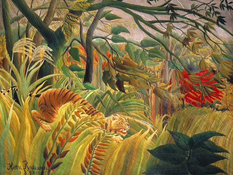 Tiger in a Tropical Storn, Henri Rousseau Poster, Plakat, 40 × 30 cm