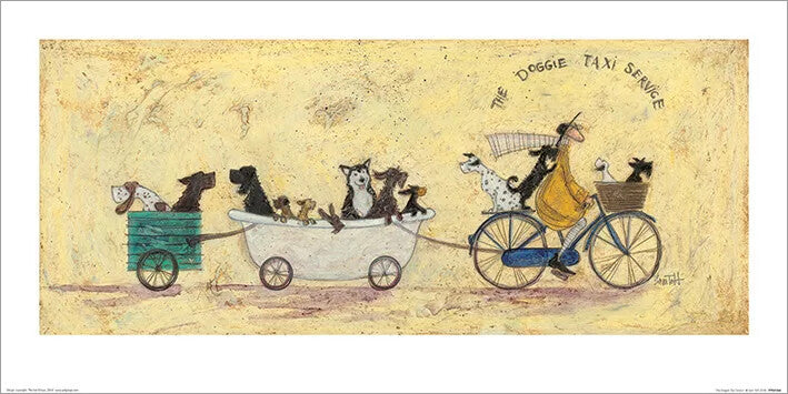 Kunstdruck Sam Toft - The Doggie Taxi Service, 60 × 30 cm