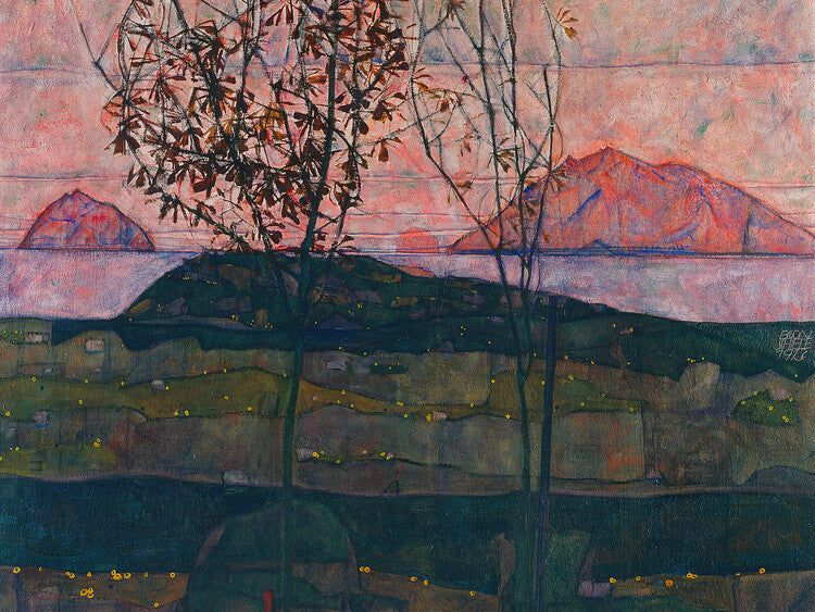 Setting Sun, Egon Schiele Poster, Plakat, 40 × 30 cm