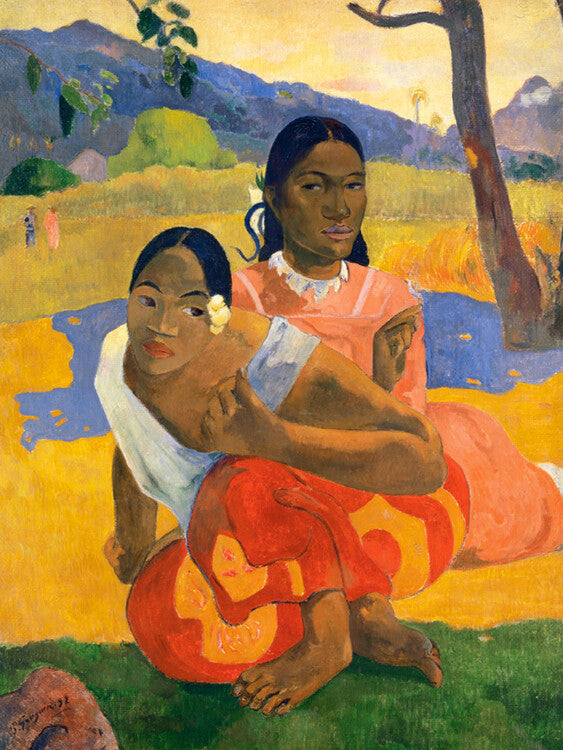 Two Tahitian Women, When will you marry, Paul Gauguin Poster, Plakat, 30 × 40 cm