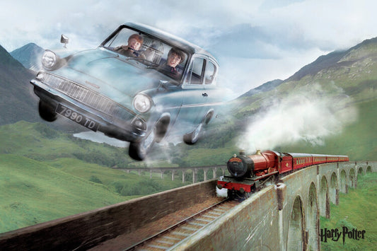 Harry Potter - Flying Ford Anglia Poster, Plakat, 120 × 80 cm