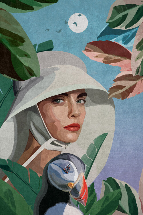 Leinwand Poster, Bilder Emel Tunaboylu - Tranquility on puffin island, 60 × 90 cm