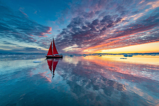 Leinwand Poster, Bilder Greenland fire sky, Marc Pelissier, 90 × 60 cm