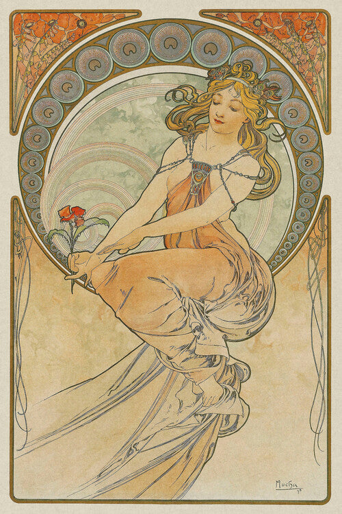 The Arts: Painting (1898), Alfons Mucha Poster, Plakat, 26.7 × 40 cm