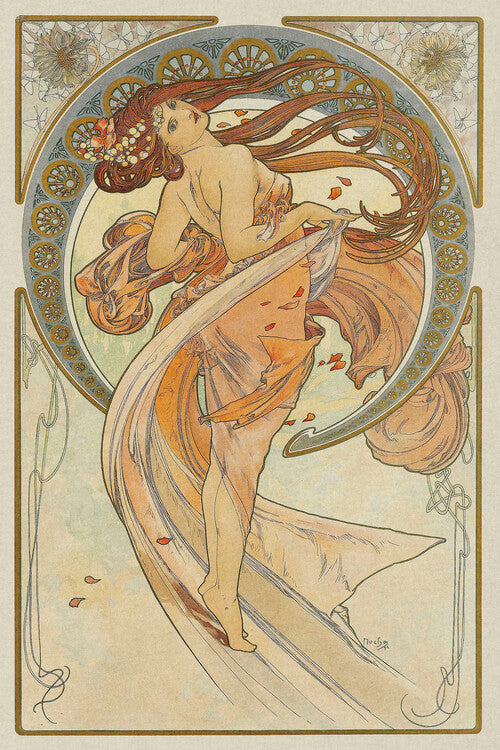 The Arts: Dance (1898), Alfons Mucha Poster, Plakat, 26.7 × 40 cm