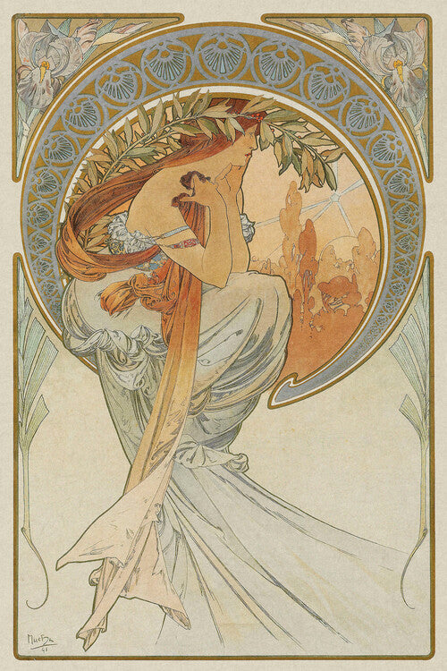 The Arts: Poetry (1898), Alfons Mucha Poster, Plakat, 26.7 × 40 cm