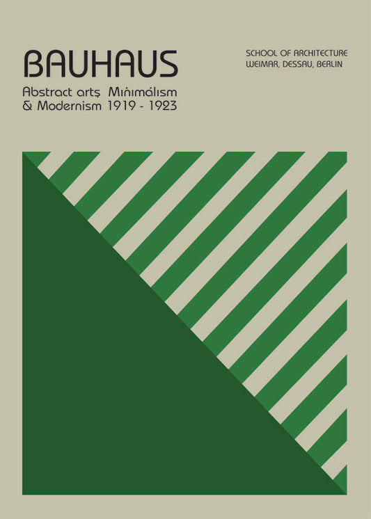 Leinwand Poster, Bilder Bauhaus Abstract Art Green, 65 × 90 cm