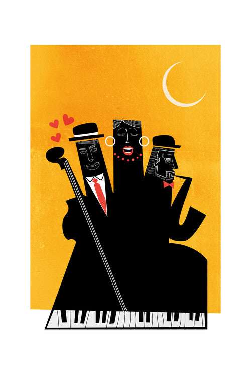 Kubistika - Casablanca Jazz Poster, Plakat, 40 × 60 cm