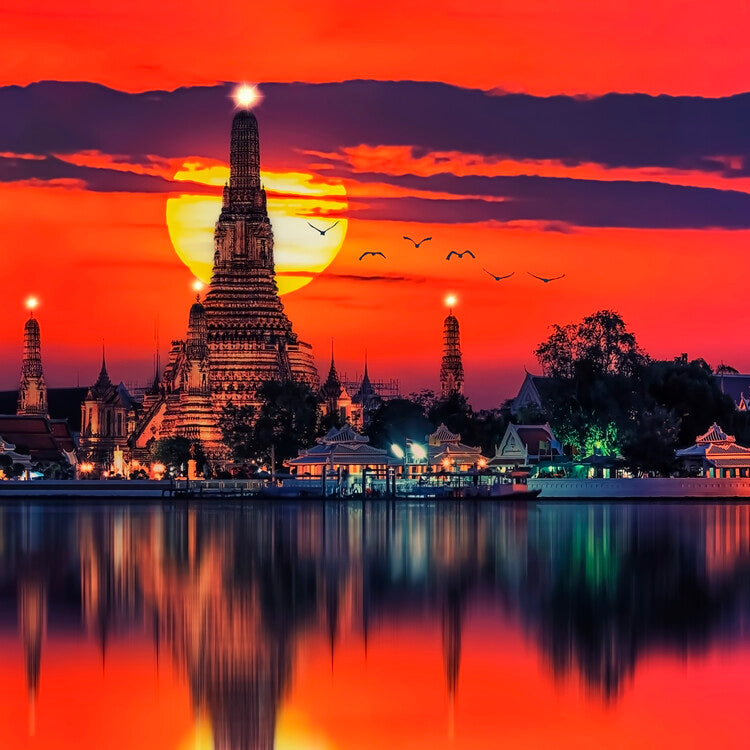 Leinwand Poster, Bilder Bangkok Sunset, 70 × 70 cm