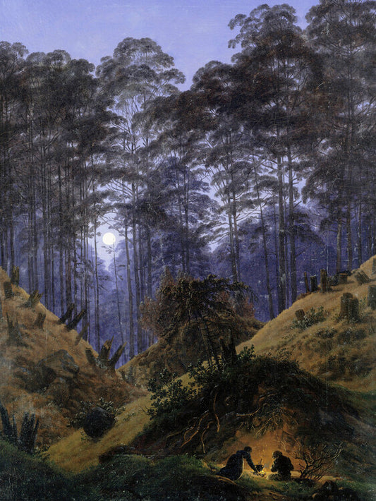 The Forest under Moonlight, Caspar David Friedrich Poster, Plakat, 30 × 40 cm