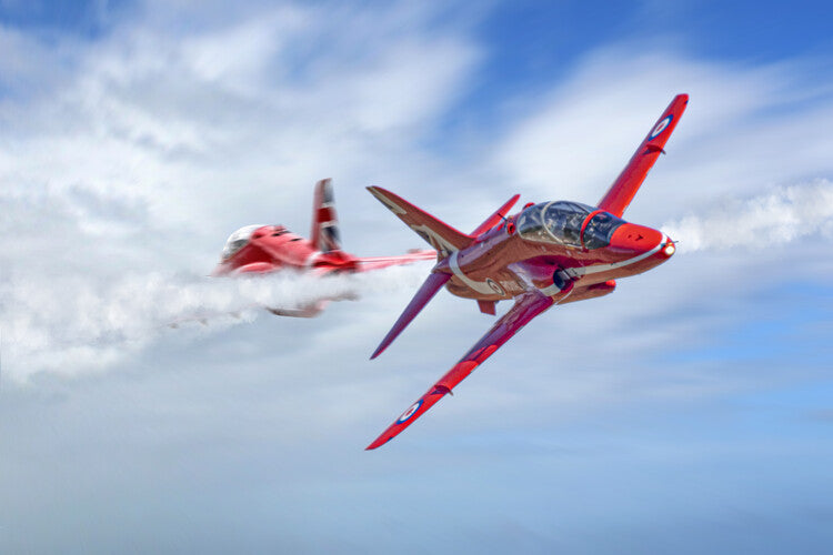 Leinwand Poster, Bilder Red Arrows Synchro Pair, 90 × 60 cm