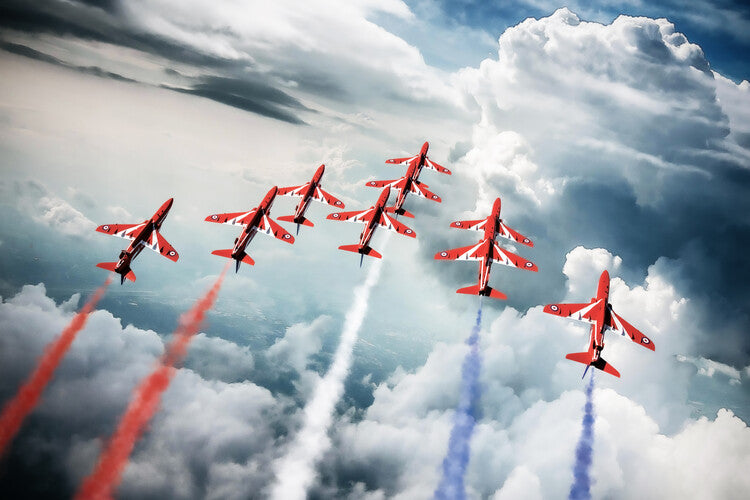 Leinwand Poster, Bilder Red Arrows Display team, 90 × 60 cm