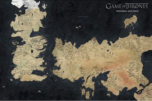 Game of Thrones - Westeros Map Poster, Plakat, 91.5 × 61 cm