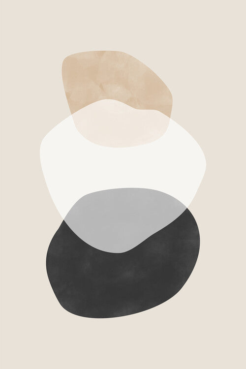Leinwand Poster, Bilder Beige Boho Shapes Poster, 60 × 90 cm