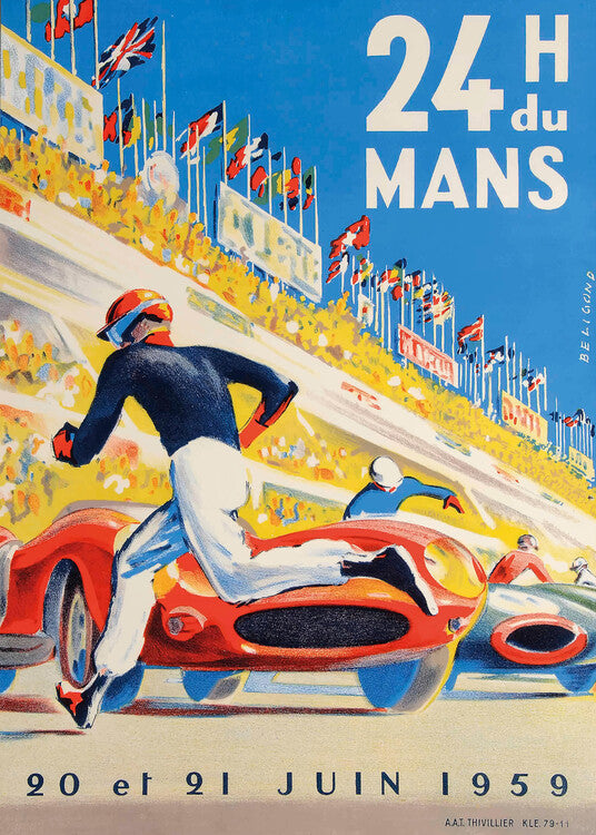 Leinwand Poster, Bilder 1959 24 Hours of Le Mans Race Poster, 65 × 90 cm