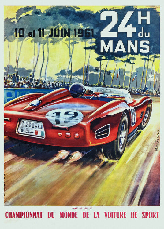 Leinwand Poster, Bilder 1961 24 Hours of Le Mans. World Championship Sports Car, 65 × 90 cm